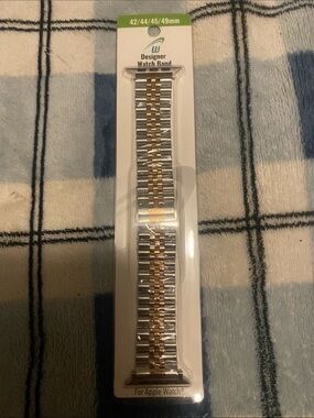 Designer Two-Tone Stainless Steel Watch Band for Apple Watch - Silver & Gold